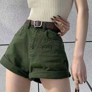 Vrouwen Shorts Groen Denim Hoge Taille Losse Zomer Sexy A-lijn Casual Wijde Pijpen Jean Y2K Cloes Voor Womenyolq