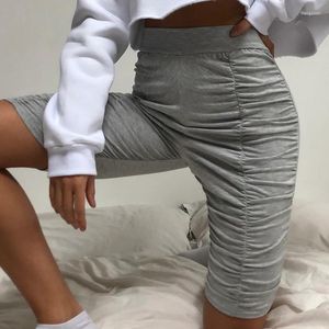 Dames shorts Harajuku Gothic 90s Vintage Skinny Jogging 2023 Zomer Vrouw Y2K Gray High Taille Pants Casual Solid Biker Buttom
