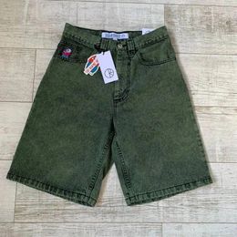 Pantalones cortos de mujer harajuku polar big big jeans de moda villano bordado holgado y2k street retro