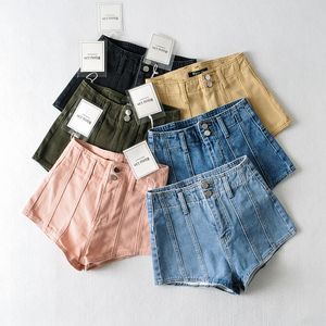 Shorts pour femmes Short taille haute décontracté vintage denim bas femme rose short en jean femme été punk patchwork short jeans noir bleu 230420