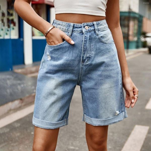 Pantaloncini da donna Vita alta Donna Capris Jeans Summer Fashion Denim Casual Push Up Vintage Streetwear Pantalones Cortos