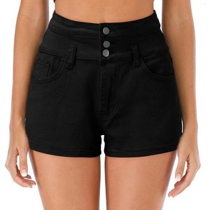 Pantalones cortos De cintura alta con botones para Mujer, ropa informal con bolsillos, Ropa para exteriores, Ropa De verano para Mujer