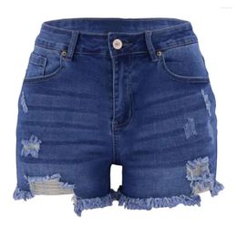 Shorts Hong Kong Style Retro High Taist Loose Les Jeans Vrouwen Versatiele rand Casual Pants Clothing