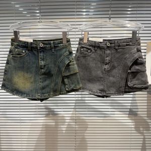 Dames Shorts Jeans PREPOMP 2023 Zomer Nieuwe Collectie Vintage Grote Zakken Denim Shorts Rok Vrouwen Korte Jeans GK840