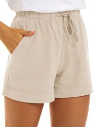 Shorts pour femmes Kinswt Femmes pour l'été Casual Taille élastique avec poches Randonnée Tenues Printemps Vêtements Pullon