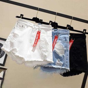 Damesshorts Koreaanse mode Blue Denim Shorts Dames Summer Hoge taille losse korte broek Sexy Girl All Match Hot Pants Jean Wide Shorts 2023 Z0505