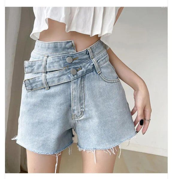 Shorts pour femmes Style coréen Jeans bleus femmes été Baggy jambe large Denim demi-pantalon mode Streetwear Y2k vêtements