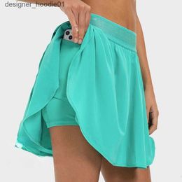 Short féminin L-45 Yoga Tenues jupe Short pour femmes sport Run Tennis Athletic Loisure Culottes Gyor