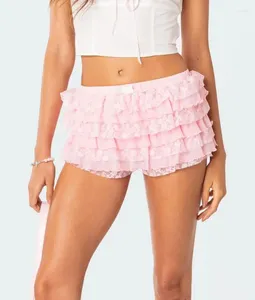 Dames shorts Lace Layered Bodycon Bottles Ruffles Frill Horts Mini Pants Clothing Fairy Sweet Cute Bloomers