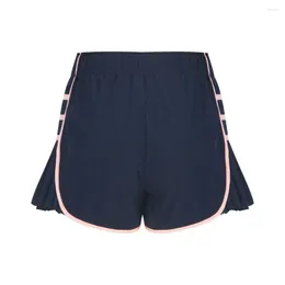Dames shorts dame stijlvolle zomersporten met elastische hoge taille losse fit geplooid ontwerp voor jogging yoga tennis flowy
