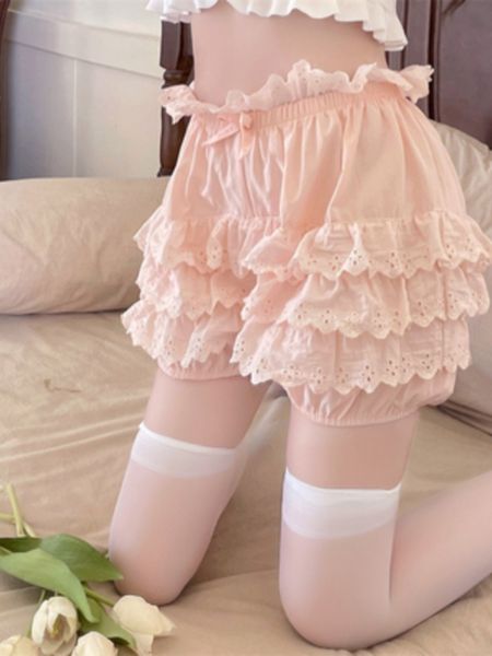 Short féminin Lolita Crinoline Femme Sweet Pink Ruffled Cake Jupe pour femmes 2023 Printemps et été Puffy Base Leggings 230325