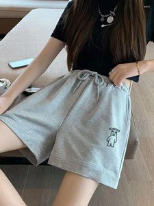 Shorts pour femmes lâches hautes à taille haute pour femmes vêtements streetwear cordon sexy fille décontractée patchwork ropa mujer