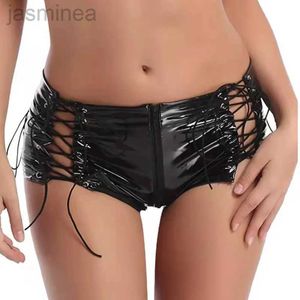 Damesshorts Lage taille Leren shorts Sexy Slank Kant Zwart Rood Zomer Korte broek Casual Mode PVC shorts Grote maten XXXL ldd240312