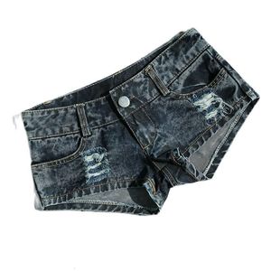 Damesshort Lage taille Skinny Tight Denim Washed Cut Out Super Nightclub 230803