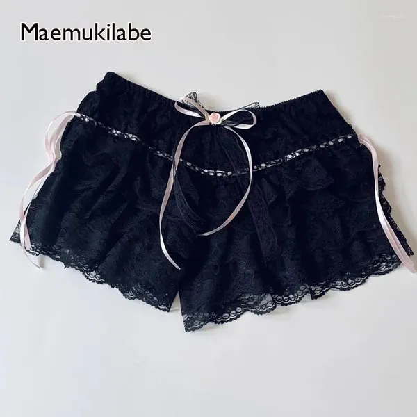 Short féminin Maemukilabe Cottage Y2K 00S Vintage Femmes Kawaii Lace Trim Multi-Layers Underwear Fairycore Retro Lolita Sweet Pettipants
