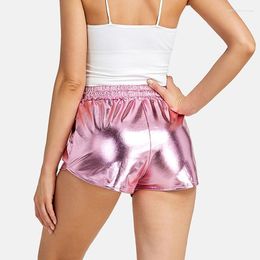 Shorts pour femmes métalliques réfléchissants Sexy pom-pom girl Ultra-shorts Golden Beach arrivée d'été