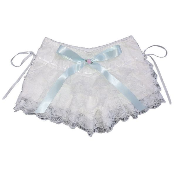 Shorts pour femmes multicouches en dentelle courte rubans fleuris les volants élastiques gâteau mignon lolita pour les filles douces kawaii vêtements 230317