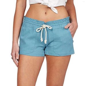 Dames shorts broek elastische dames casual zomerse taille taille strandzakken comfortabele slanke vrouwelijke fitness