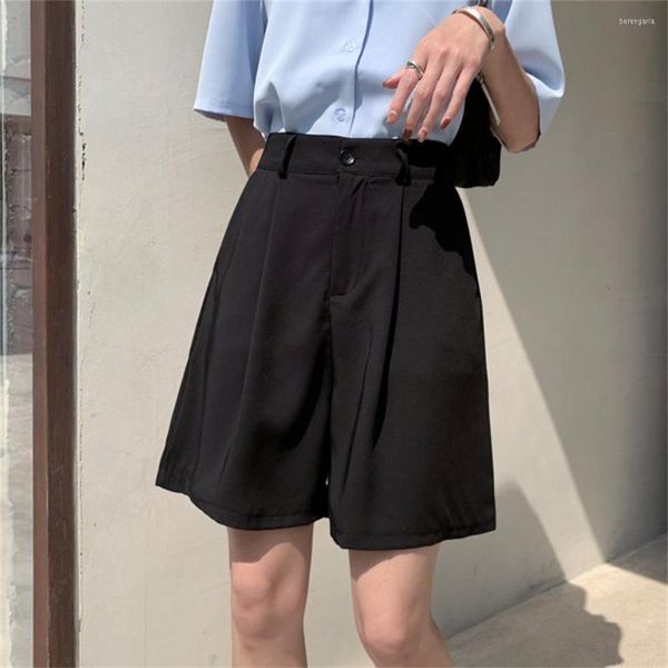 Short femme PLAMTEE 2023 décontracté été demi pantalon femmes vêtements de travail taille haute bureau dame Streetwear Chic ample jambe large Mujer