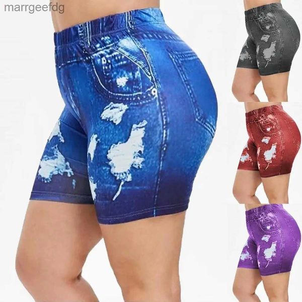 Pantalones cortos de mujer de talla grande a la moda con cinturón de mezclilla de verano para mujer pantalones vaqueros ajustados de cintura alta para mujer ropa de calle pantalones cortos sexis 240329