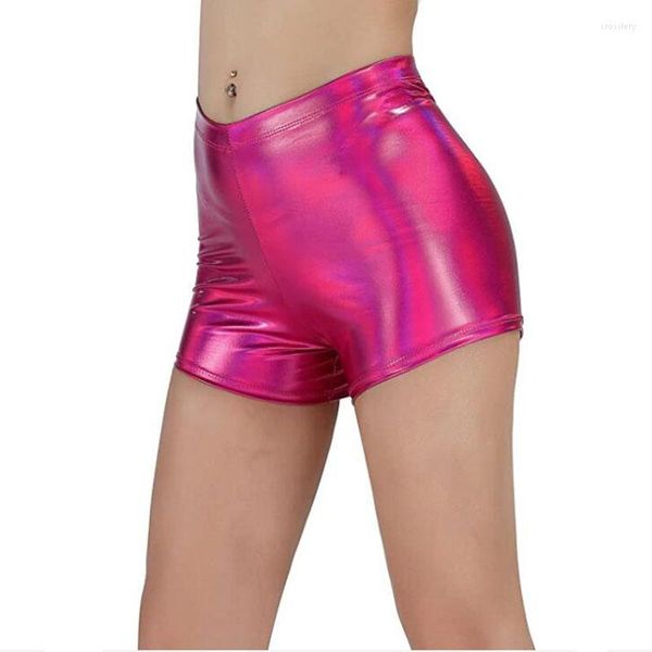 Shorts pour femmes grande taille mode été taille basse dames pantalons moulants paillettes pôle danse Clubwear Sexy couleur Laser vêtements de plage