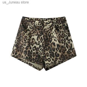 Shorts pour femmes short imprimé léopard pour les femmes Strtwear Button Pocket Zippers courte