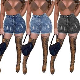 Shorts voor damesscheurde skinny jeans dames zomer mode hoge taille kwaal denim korte vrouw sexy bulift streetwear