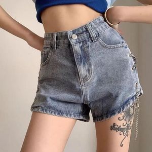 Shorts pour femmes Sabinax All Match Casual Chic Denim Taille haute Slim Summer Jeans Sexy Chaîne Décor 2023 Printemps Vêtements pour femmes