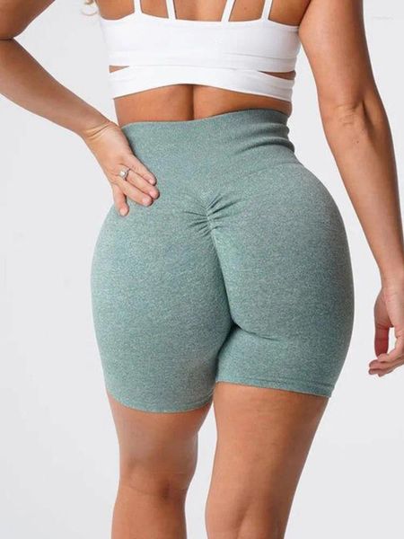 Pantalones cortos para mujer Sin costuras Spandex Mujer Fitness Elástico Transpirable Levantamiento de cadera Ocio Deportes Correr