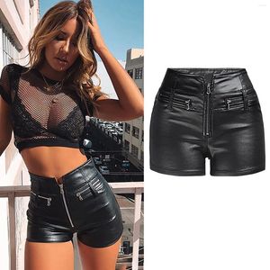 Short féminin sexy noir pu cuir de pute