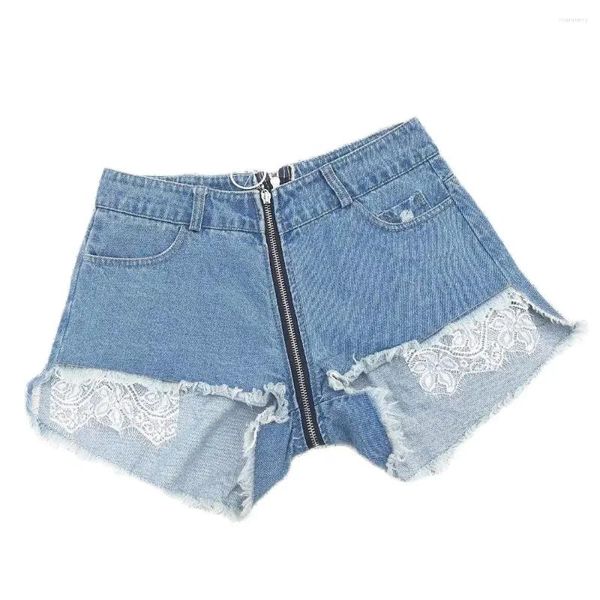 Shorts pour femmes Sexy taille haute fermeture éclair Style Denim jean Dj danse Clubwear