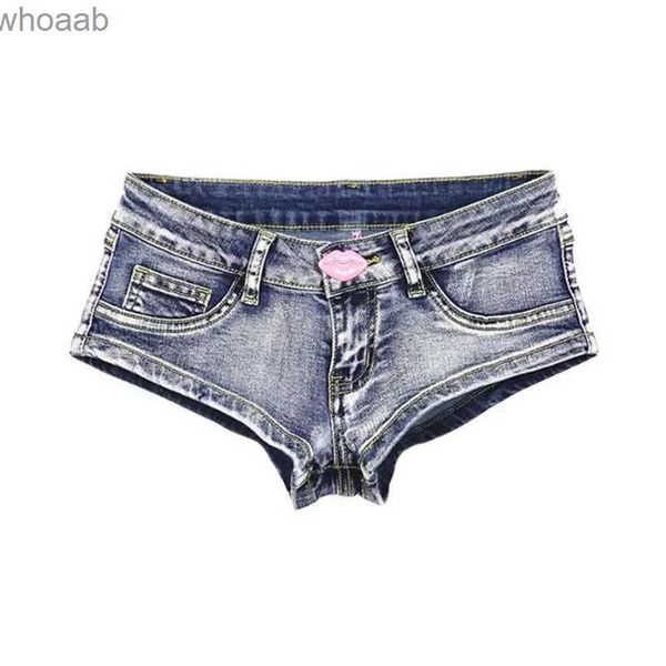 Shorts pour femmes Sexy lèvres rouges bas de bikini coton femmes été jean court Super chaud Mini Denim Shorts Club fête maigre effiloché trou gland YQ240108