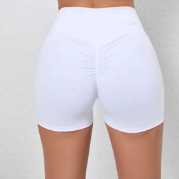 Shorts voor dames sexy sportieve scrunch shorts dames fietsen shorts training en trainingsgymnastiek panty's push up korte leggings witte T240507