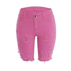 Shorts pour femmes Sexy Déchiré Gland Denim Shorts Femmes Mode Taille Haute Casual Fivepoint Rose Jean Shorts D'été Bermudas Mujer 230802