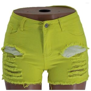 Dames shorts sexy gele spijkerbroek vrouwen gescheurd gescheurd Tassel denim Koreaanse streetwear pantalones cortos cortos