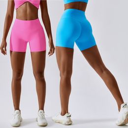 Shorts pour femmes SHINBENE Candy Color Quick Dry Nude Feeling Yoga Hip-lifting Running FitnessTight Short taille serrée pour femme 230414