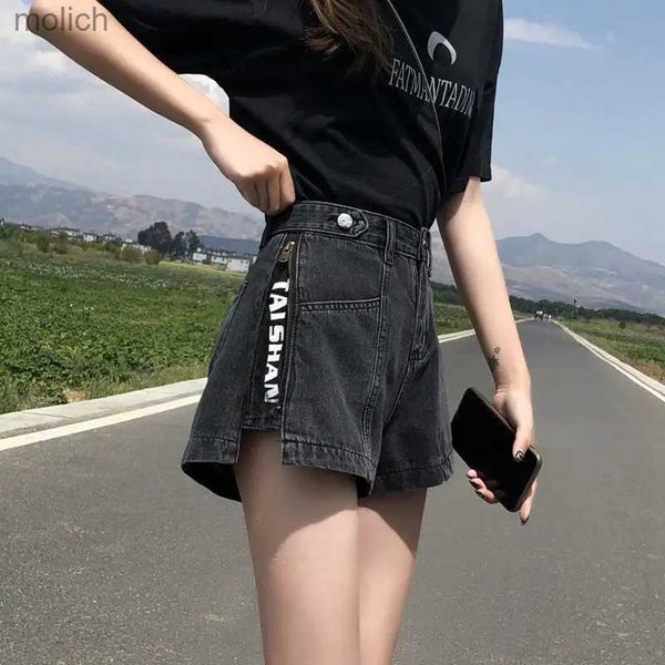 Short féminin Pantalon court pour la femme pour porter un jean large mini-denim short punk imprimement bas prix élastique mode normale y2k harajuku xl wx