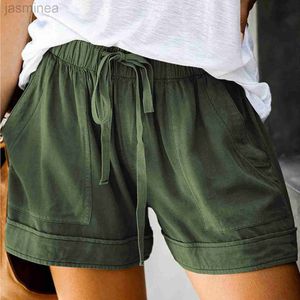 Damesshorts Shorts Lente Zomer Casual stiksels Los trekkoord Comfortabele elastische taille Korte broek met zakken ldd240312