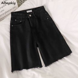 Shorts pour femme Shorts femmes noir pantalon droit doublé de fourrure demi-fermetures éclair mouche Denim bas Harajuku poche-shorts Streetwear extensible Mujer BF 230306