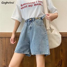 Dames shorts shorts shorts dames denim brede poten losse vintage 5xl retro aangepaste toute knoppen gewassen all-match streetwear ulzzang zomer Koreaans 230512