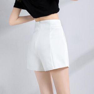 Rok voor dameshort 2023 Pak Women High Taille A-Line Spring Summer Casual losse Wide Leg Chiffon Lady Black Whi