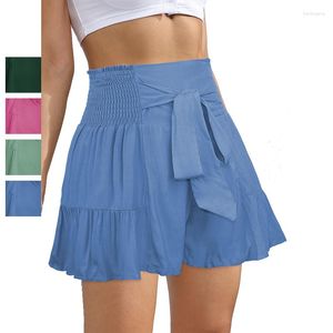 Shorts pour femmes jupes été doux jupe décontractée avec volants plissés bord solide à la mode couleurs Strecth ceintures bas