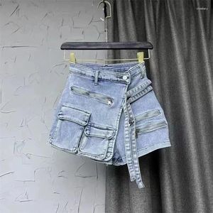 Shorts pour femme solide Cargo poche Denim jean femmes Sexy taille haute Stretch été décontracté femme bas pantalon court 559
