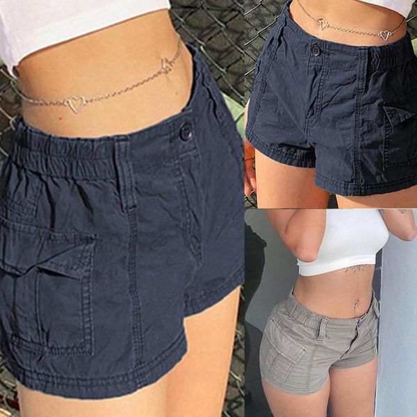 Shorts pour femmes couleur unie vêtements de travail taille basse jean baril droit été confortable mode vêtements de travail femmes vêtements décontractés