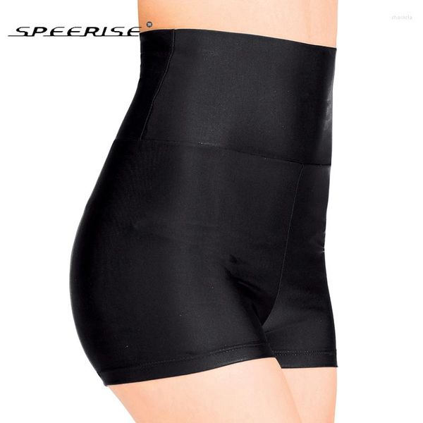 Shorts pour femmes Speerise Femmes Skinny Taille Haute Spandex Jazz Ballet Danse Noir Danse Courte Séchage Rapide Respirant