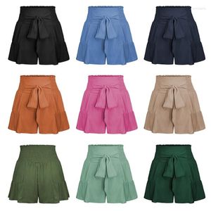 Shorts pour femmes Strap Ruffled Fashion Femmes Wide-leg Drape Jokers Casual Culottes 10CD