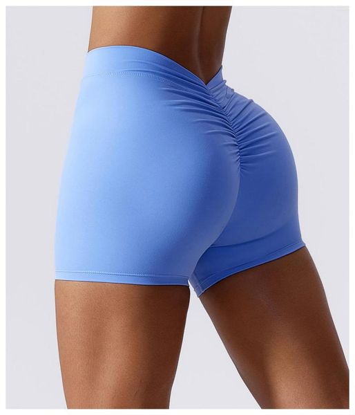 Shorts pour femmes Stretchy Abrasion Yoga Femmes Pantalon Leggings Lift Fesse Serrer Abdomen Slim Fitness Extérieur Fold Doux Confortable Respirant