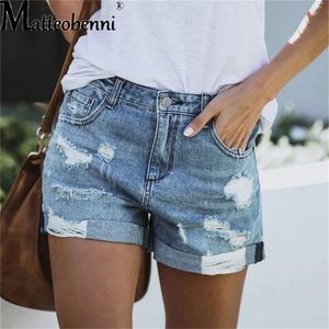 Shorts pour femmes été Denim décontracté mode trou ample jean avec poches butin de rue 230322