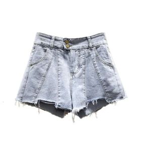 Dames shorts Summer Denim for Women 2024 Spring Fashion Loose High Tailed Chic Solid Casual Jean Pockets F174