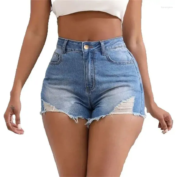 Short féminin Summer Fashion Commuter denim Denim Femmes Trend Hoes Broché trois quarts Pantalons Femme Casual High Taist Ultra Short Jeans